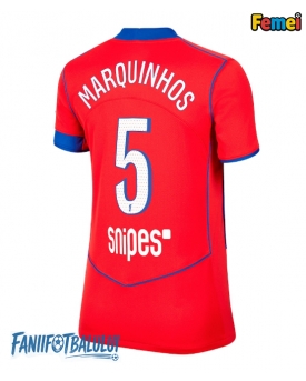 Paris Saint-Germain Marquinhos #5 Tricou Fotbal Replică 2025-26 Femei Treilea